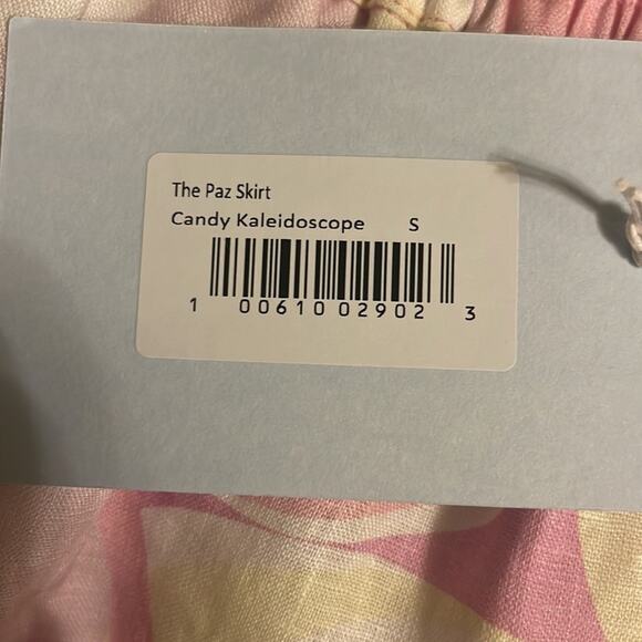 Hill House The Paz Skirt Candy Kaleidoscope Pink 100% Linen Small NWT - Picture 6 of 7